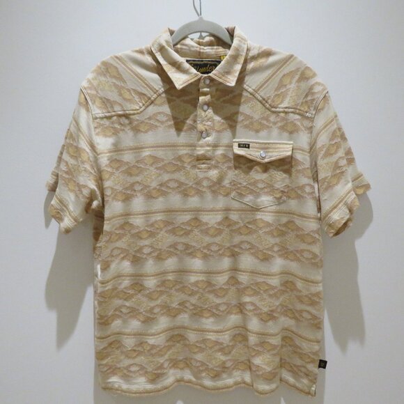 HOWLER BROS. Ranchero Polo Shirt Taki Jacquard Brown Rice Western Pearl Snap - Picture 2 of 16